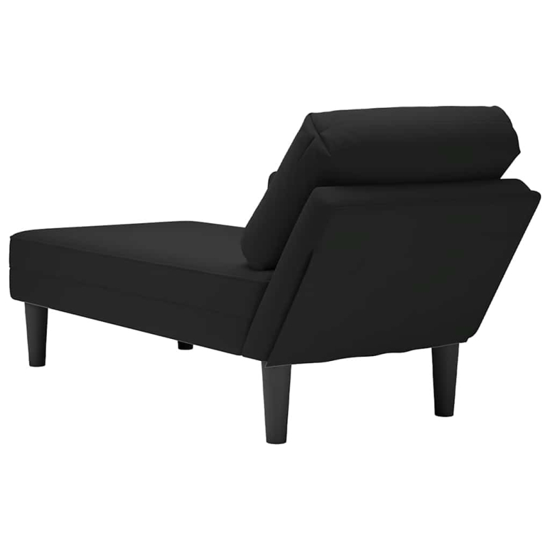 Chaiselongue mit Kissen und Rechter Armlehne Schwarz Samt