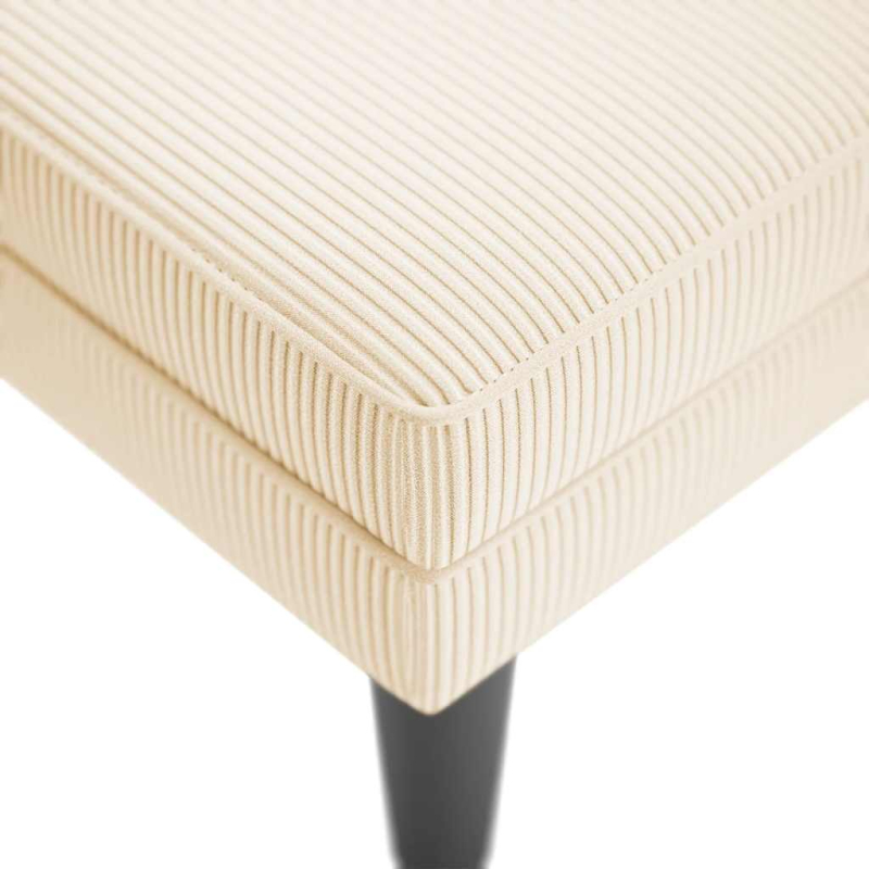 Chaiselongue mit Kissen Creme Cordstoff