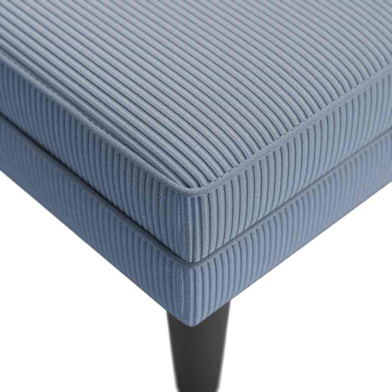 Chaiselongue mit Kissen Blau Cordstoff