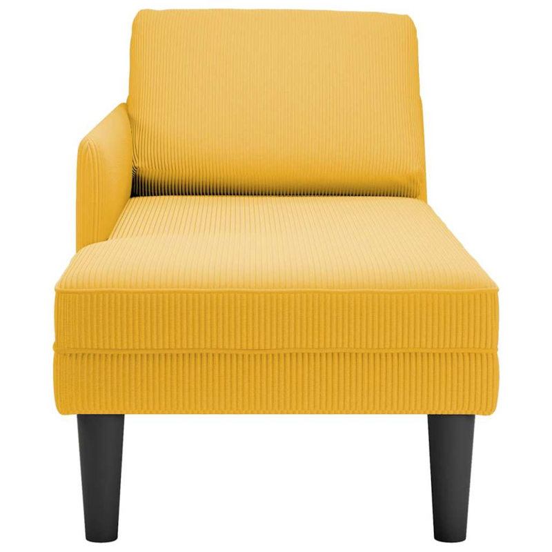 Chaiselongue mit Kissen Hellgelb Cordstoff