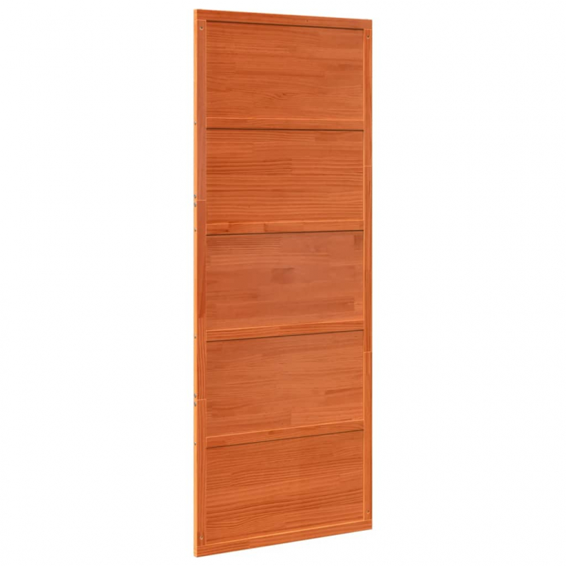Scheunentür Wachsbraun 80x208 cm Massivholz Kiefer