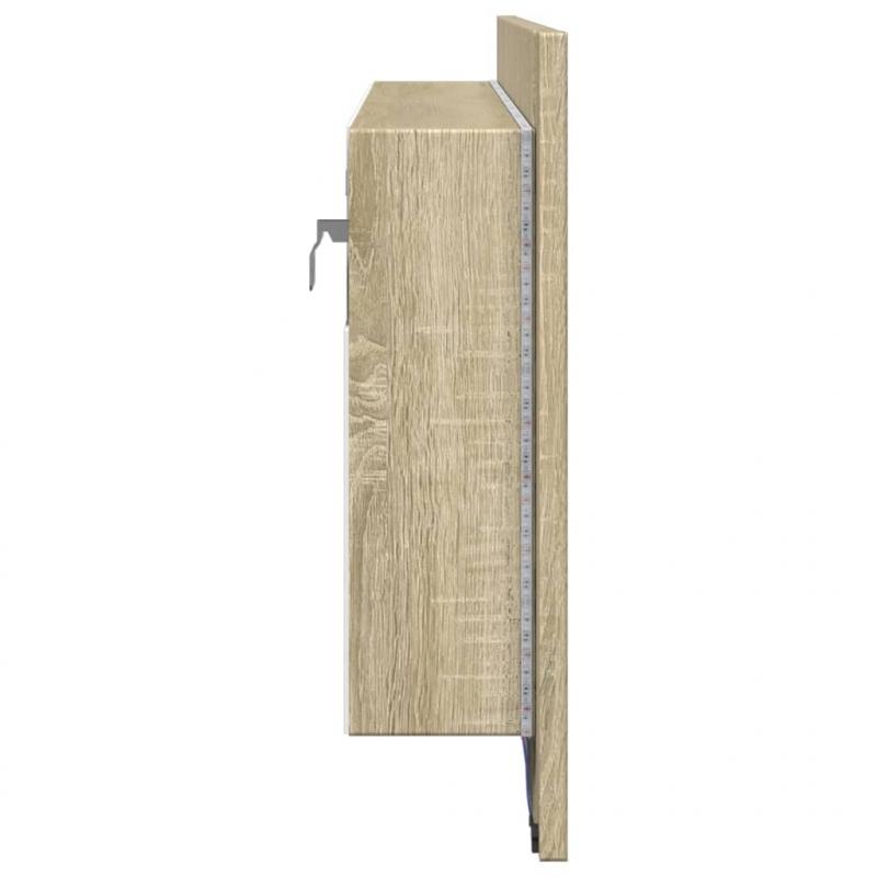 LED-Spiegelschrank Sonoma-Eiche 100x12x45 cm Holzwerkstoff