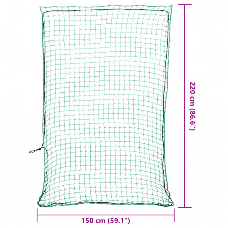 Anhängernetz mit Gummiseil Grün 2,2x1,5 m PP