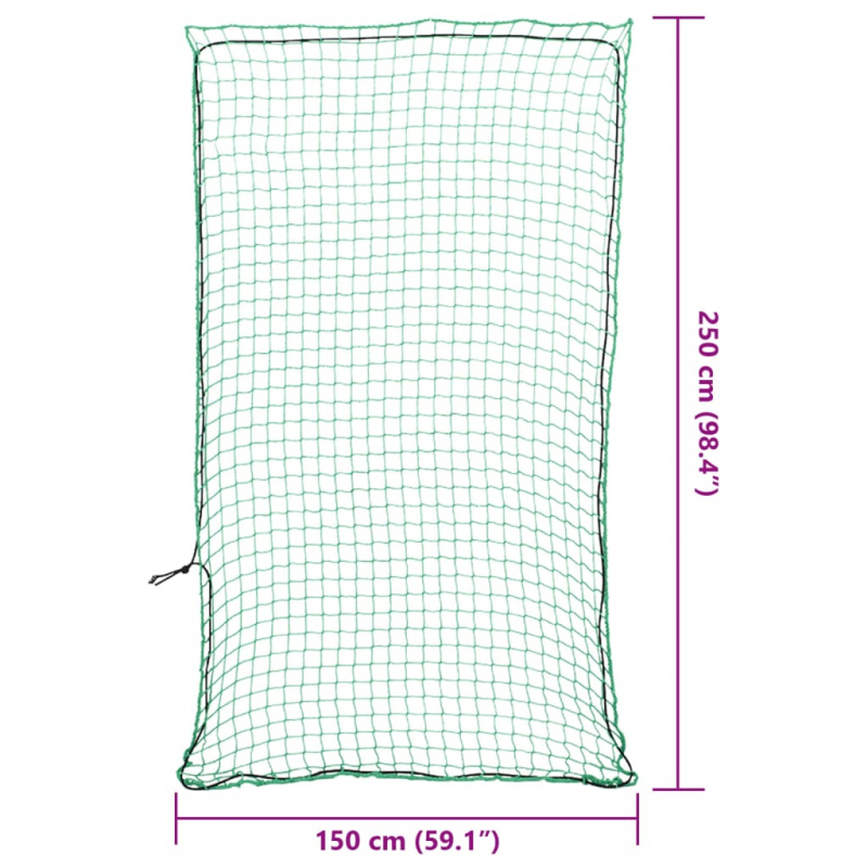 Anhängernetz mit Gummiseil Grün 2,5x1,5 m PP