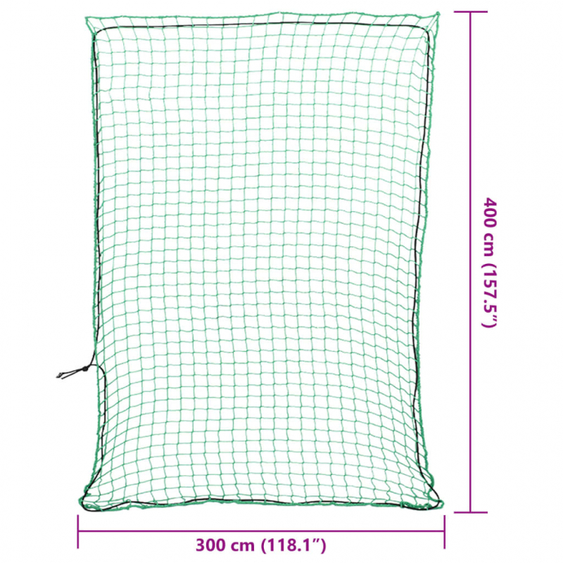 Anhängernetz mit Gummiseil Grün 4x3 m PP