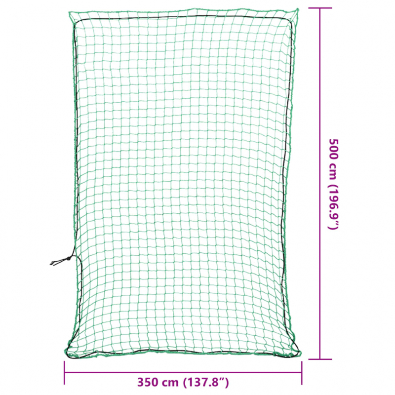 Anhängernetz mit Gummiseil Grün 5x3,5 m PP