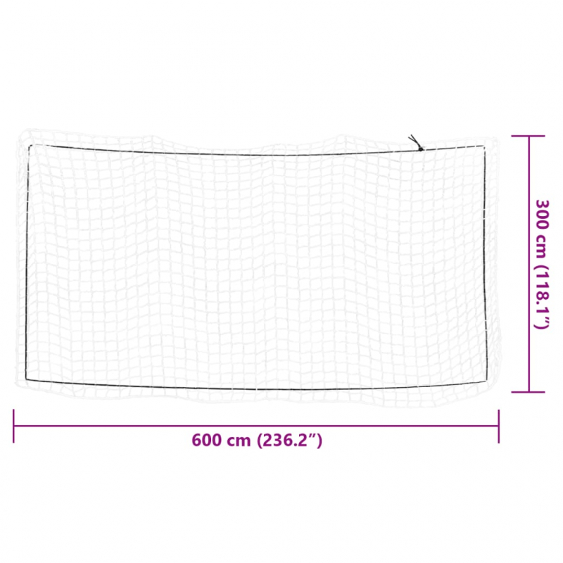 Anhängernetz mit Gummiseil Weiß 6x3 m PP