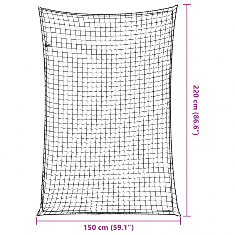 Anhängernetz mit Gummiseil Schwarz 2,2x1,5 m PP