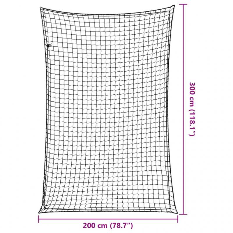 Anhängernetz mit Gummiseil Schwarz 3x2 m PP