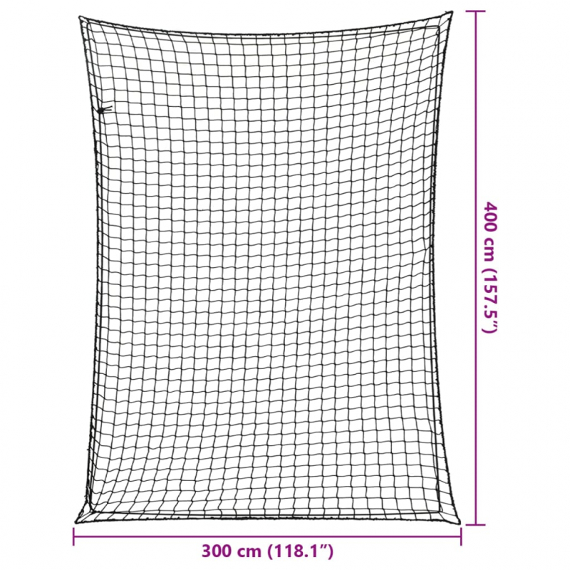 Anhängernetz mit Gummiseil Schwarz 4x3 m PP