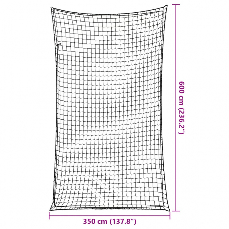 Anhängernetz mit Gummiseil Schwarz 6x3,5 m PP