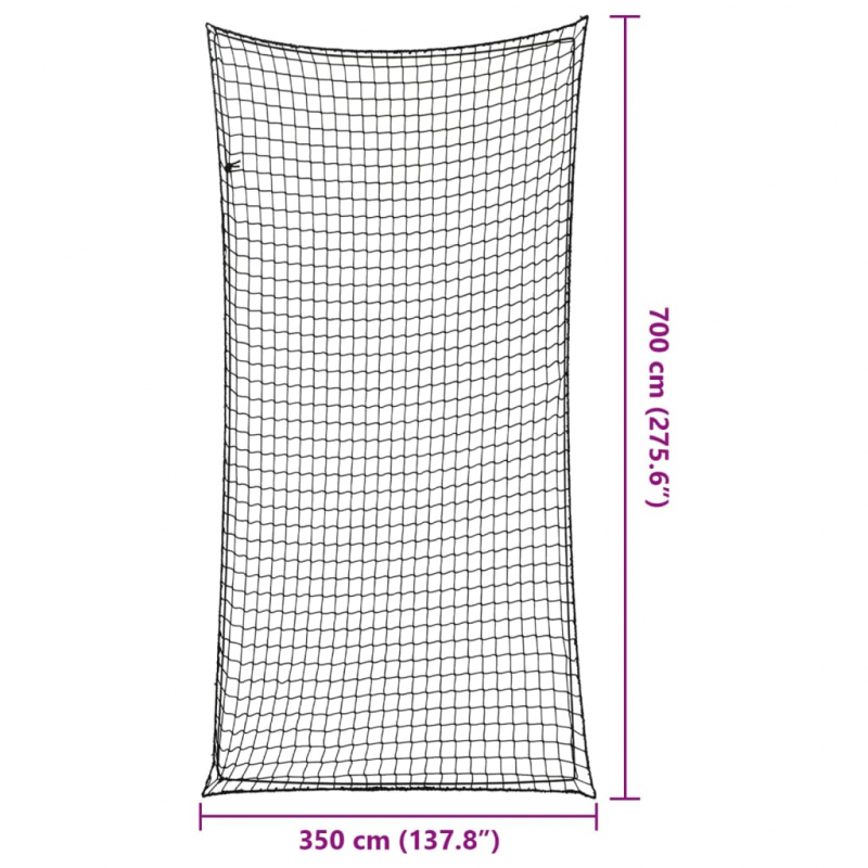 Anhängernetz mit Gummiseil Schwarz 7x3,5 m PP