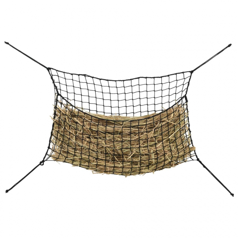 Heunetze 2 Stk. Rechteckig Schwarz 200x120 cm PP