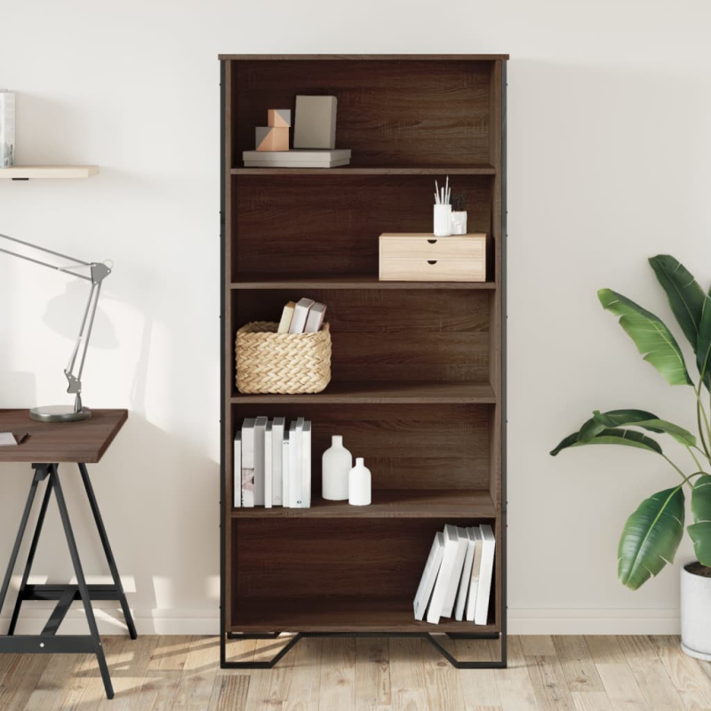 Bücherregal Braun Eichen-Optik 80x31x169 cm Holzwerkstoff