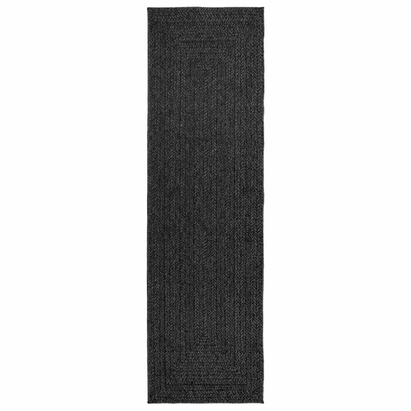 Teppich ZIZUR Anthrazit 80x250 cm Jute-Optik Indoor und Outdoor