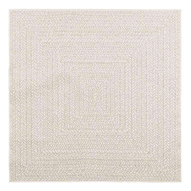 Teppich ZIZUR Creme 120x120 cm Jute-Optik Indoor und Outdoor