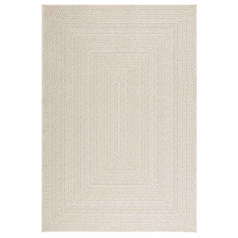 Teppich ZIZUR Creme 140x200 cm Jute-Optik Indoor und Outdoor