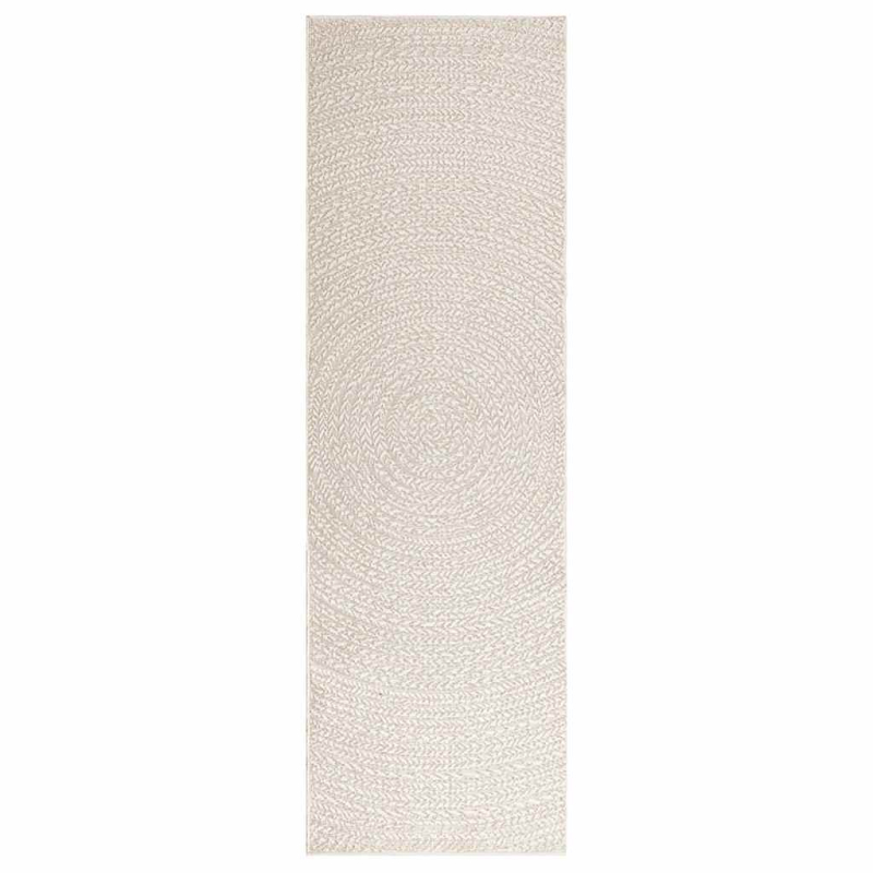 Teppich ZIZUR Creme 80x250 cm Jute-Optik Indoor und Outdoor