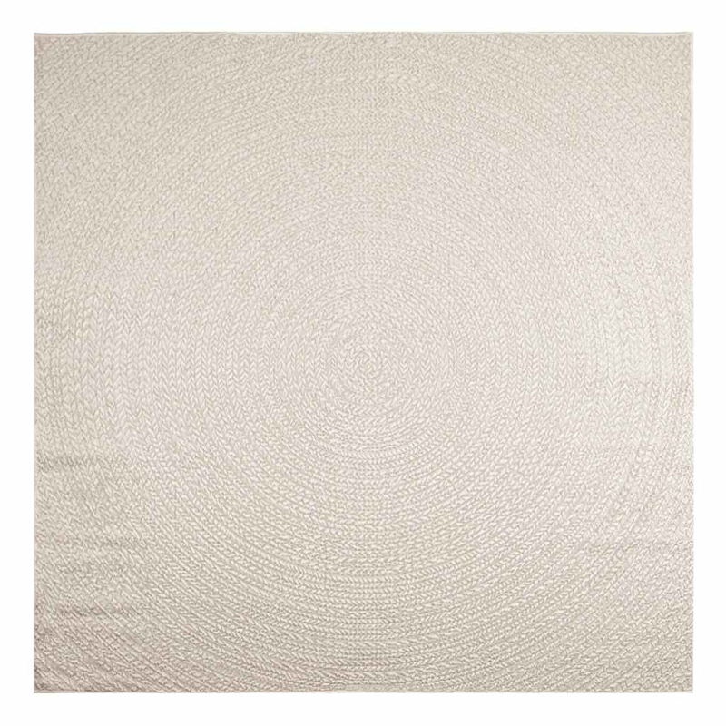 Teppich ZIZUR Creme 240x240 cm Jute-Optik Indoor und Outdoor