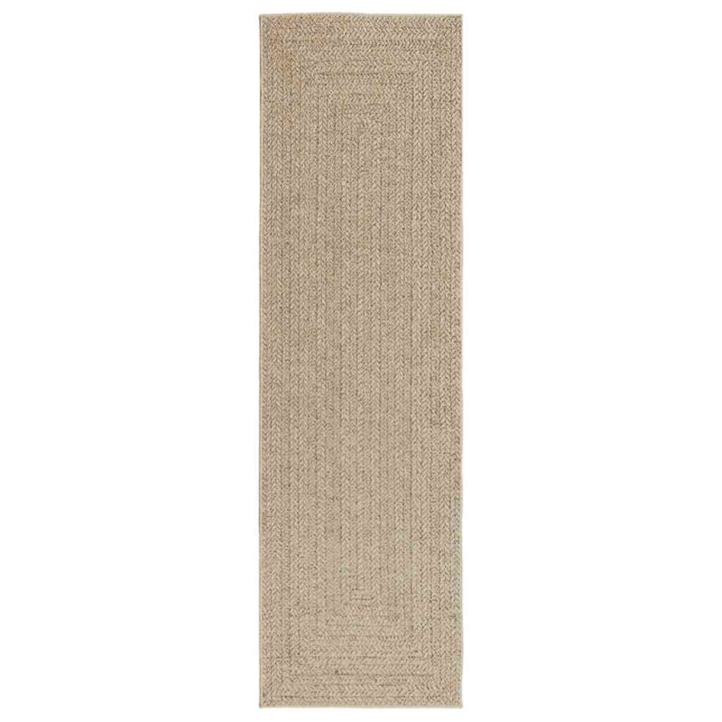 Teppich ZIZUR Beige 80x250 cm Jute-Optik Indoor und Outdoor