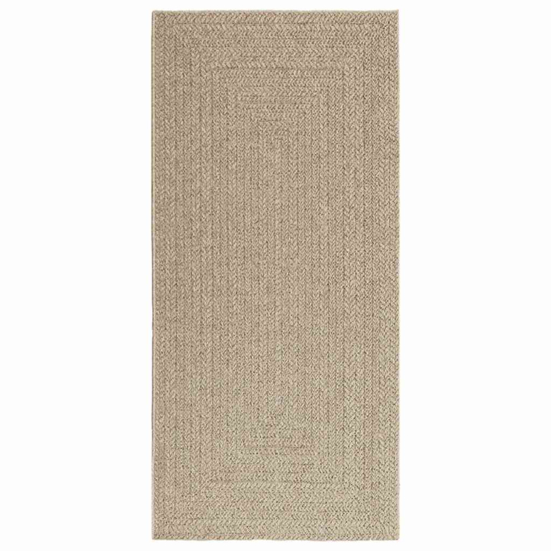 Teppich ZIZUR Beige 100x200 cm Jute-Optik Indoor und Outdoor