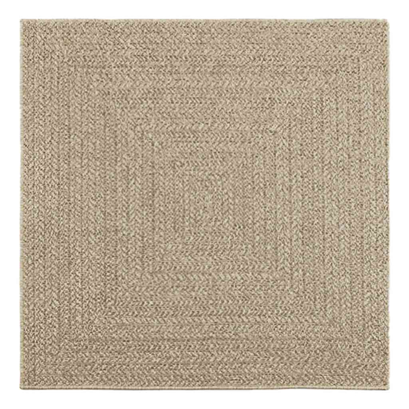 Teppich ZIZUR Beige 120x120 cm Jute-Optik Indoor und Outdoor