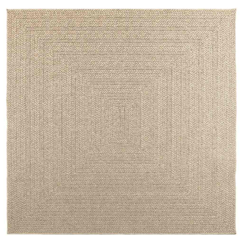 Teppich ZIZUR Beige 200x200 cm Jute-Optik Indoor und Outdoor