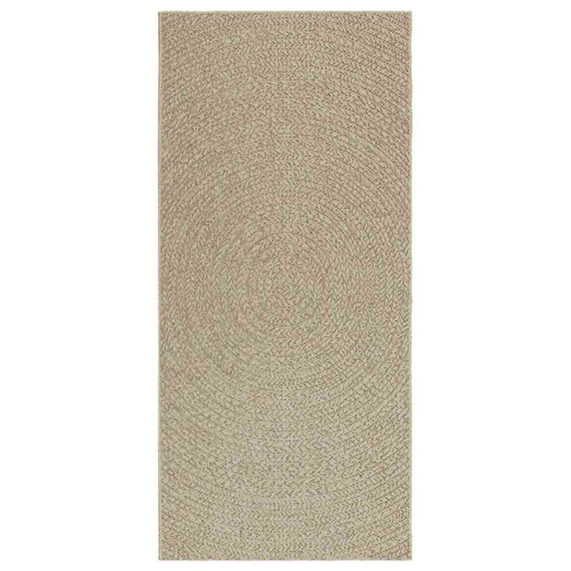 Teppich ZIZUR Beige 100x200 cm Jute-Optik Indoor und Outdoor