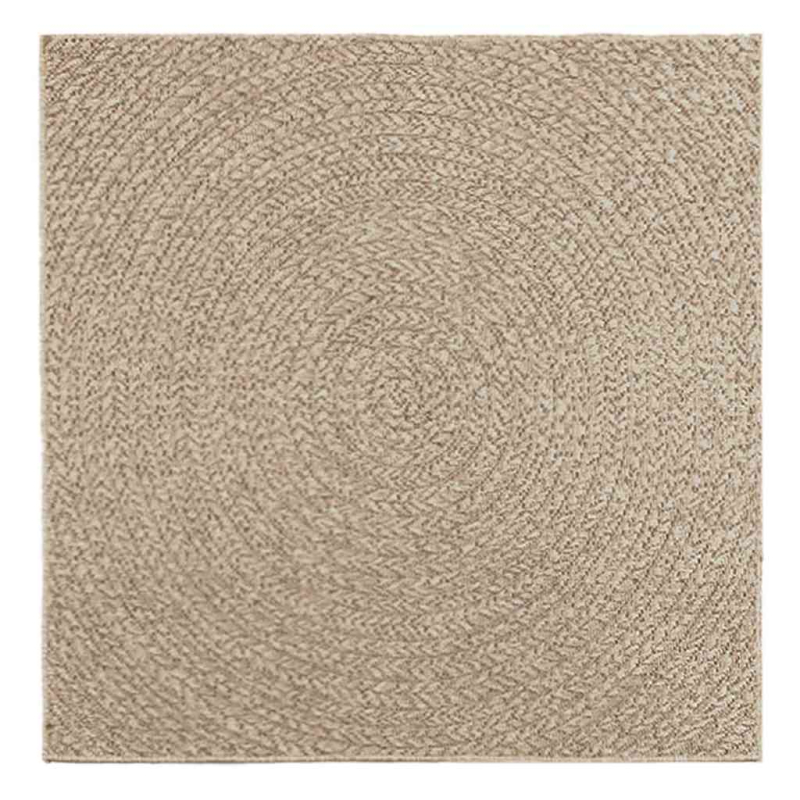 Teppich ZIZUR Beige 120x120 cm Jute-Optik Indoor und Outdoor