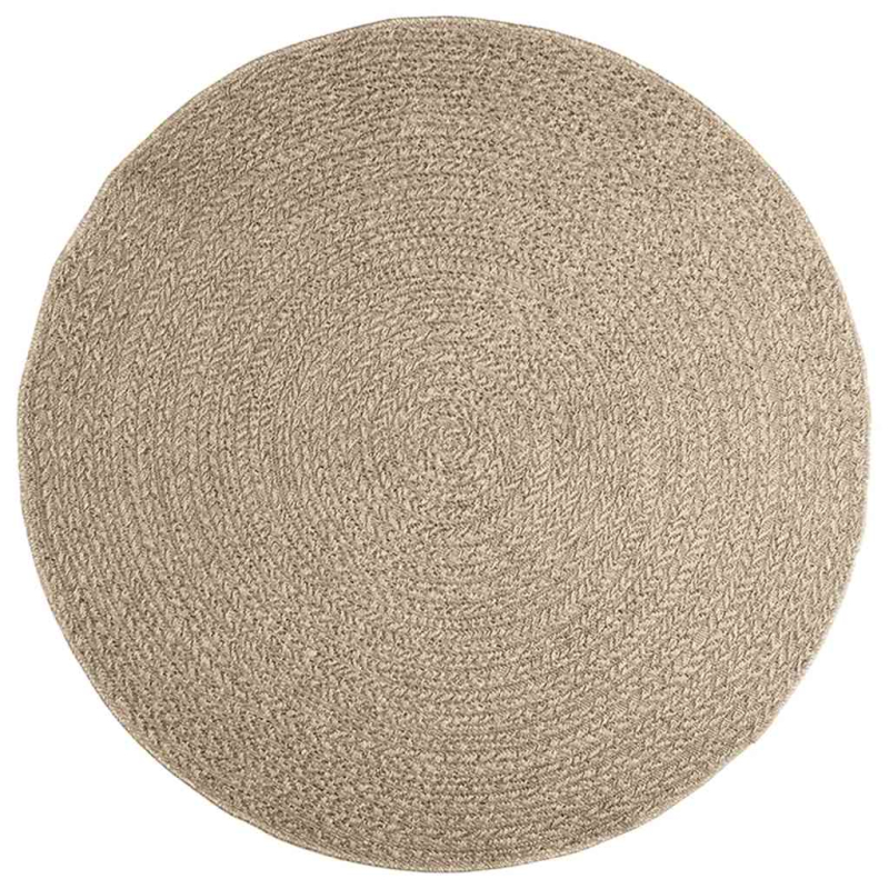 Teppich ZIZUR Beige Ø 160 cm Jute-Optik Indoor und Outdoor