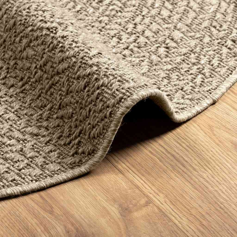 Teppich ZIZUR Beige Ø 200 cm Jute-Optik Indoor und Outdoor