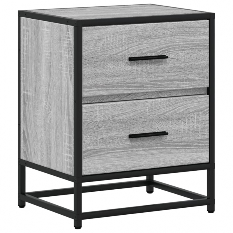 Nachttische 2 Stk. Grau Sonoma 40x31x50 cm Holzwerkstoff