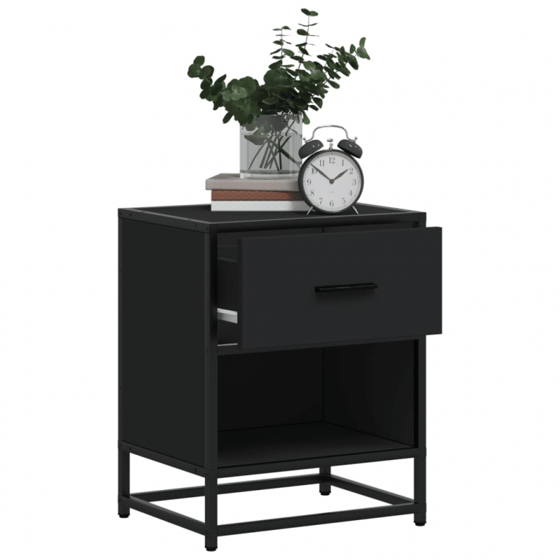 Nachttische 2 Stk. Schwarz 40x31x50 cm Holzwerkstoff