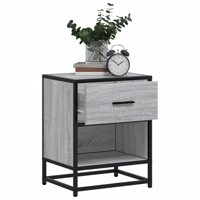 Nachttische 2 Stk. Grau Sonoma 40x31x50 cm Holzwerkstoff