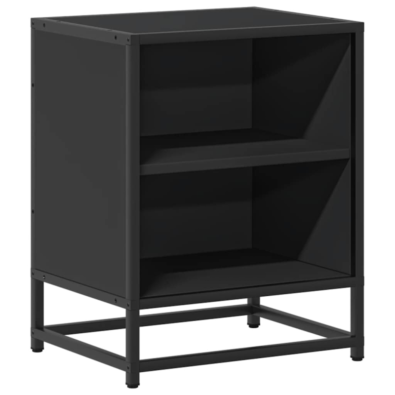 Nachttisch Schwarz 40x31x50 cm Holzwerkstoff und Metall