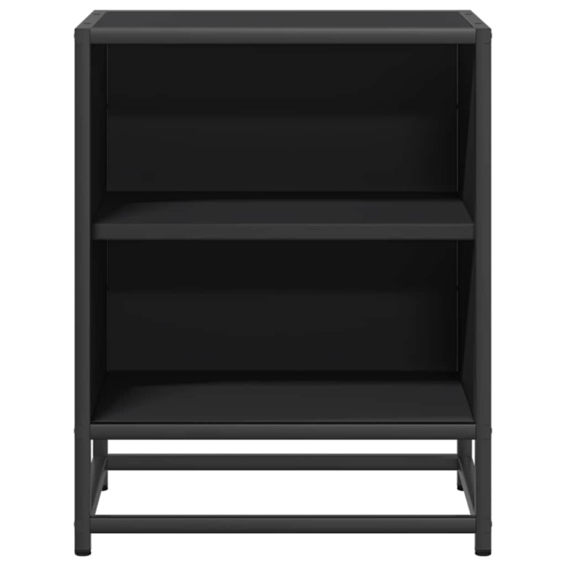 Nachttisch Schwarz 40x31x50 cm Holzwerkstoff und Metall
