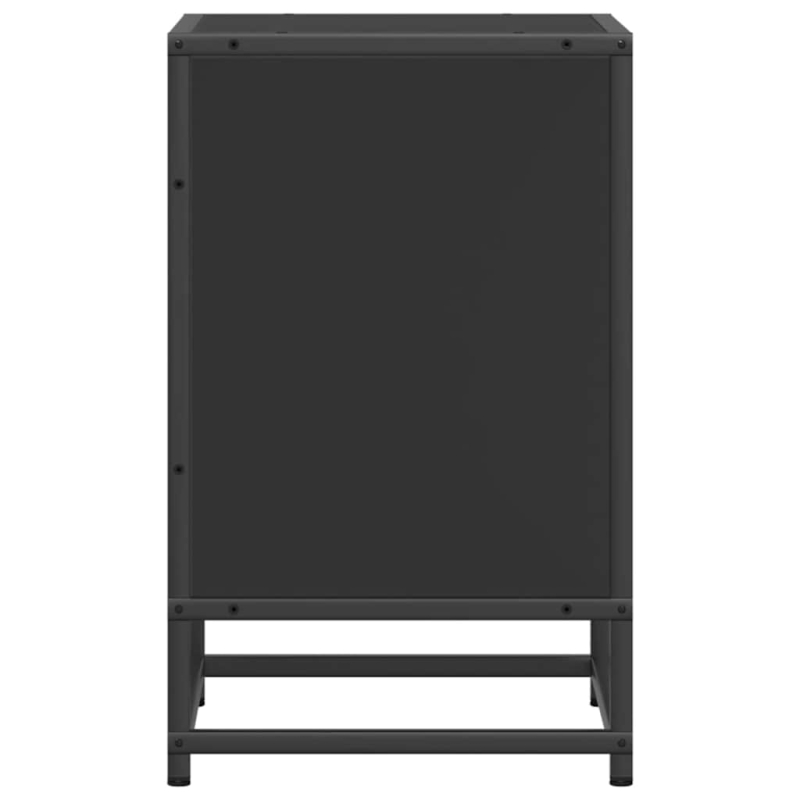 Nachttisch Schwarz 40x31x50 cm Holzwerkstoff und Metall