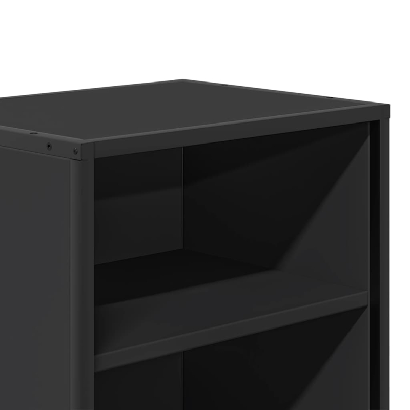 Nachttisch Schwarz 40x31x50 cm Holzwerkstoff und Metall