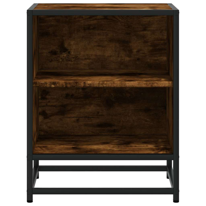 Nachttische 2 Stk. Räuchereiche 40x31x50cm Holzwerkstoff Metall