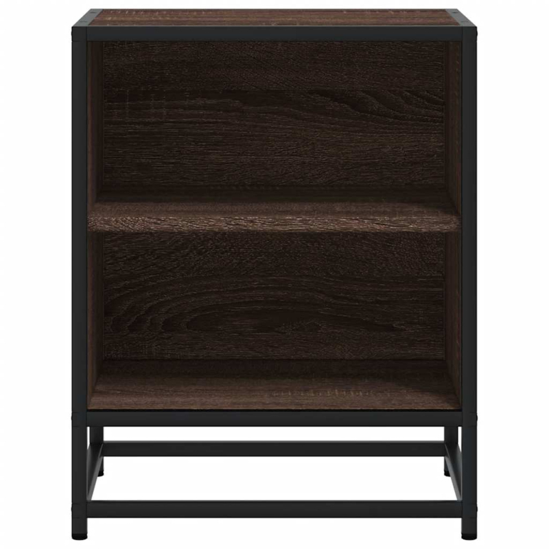 Nachttisch Braun Eichen-Optik 40x31x50 cm Holzwerkstoff Metall