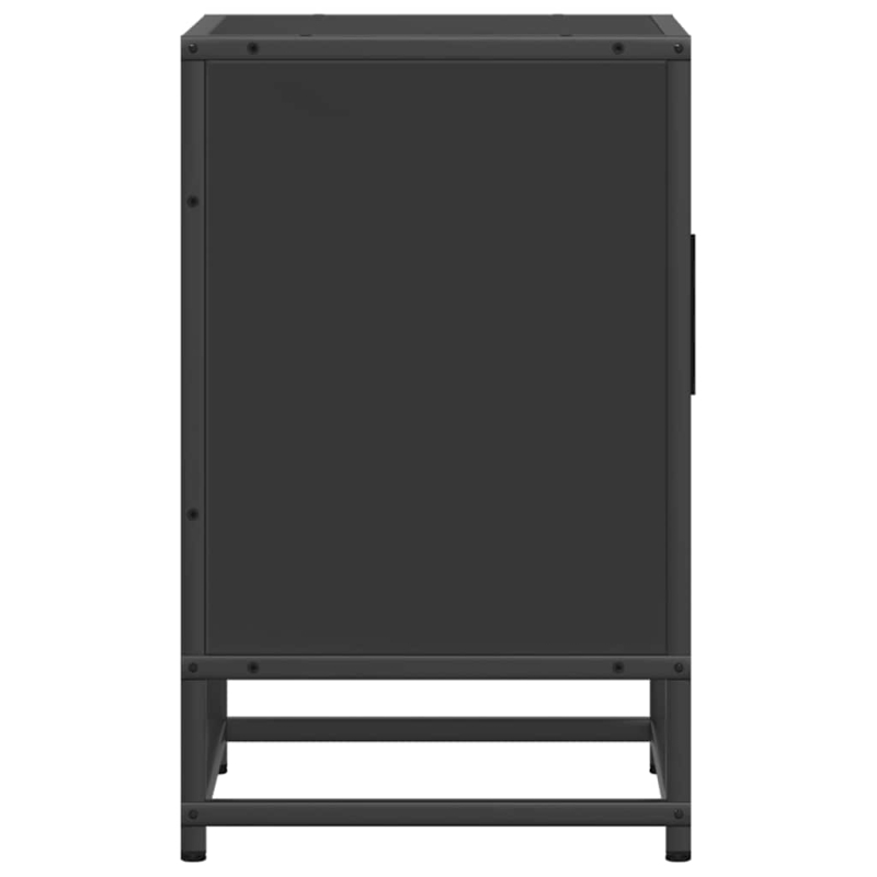 Nachttisch Schwarz 40x31x50 cm Holzwerkstoff und Metall