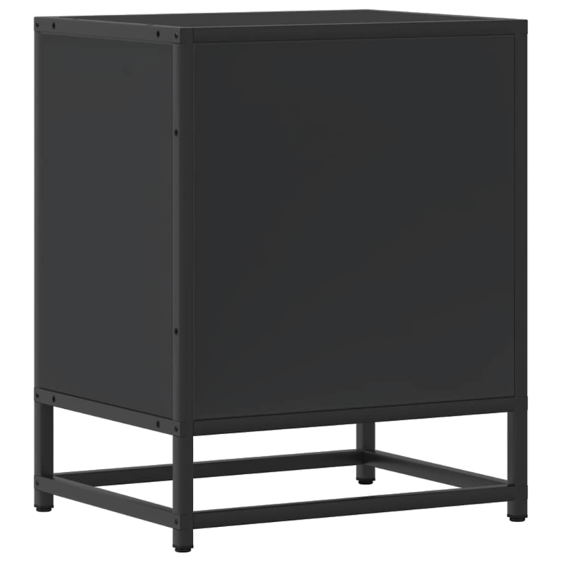 Nachttische 2 Stk. Schwarz 40x31x50 cm Holzwerkstoff und Metall