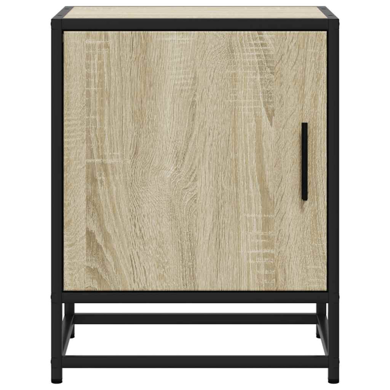 Nachttische 2 Stk. Sonoma-Eiche 40x31x50cm Holzwerkstoff Metall