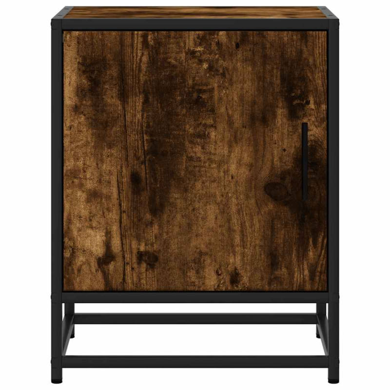 Nachttische 2 Stk. Räuchereiche 40x31x50cm Holzwerkstoff Metall