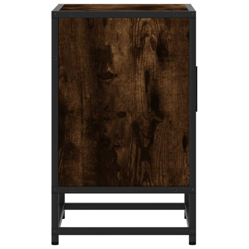 Nachttische 2 Stk. Räuchereiche 40x31x50cm Holzwerkstoff Metall