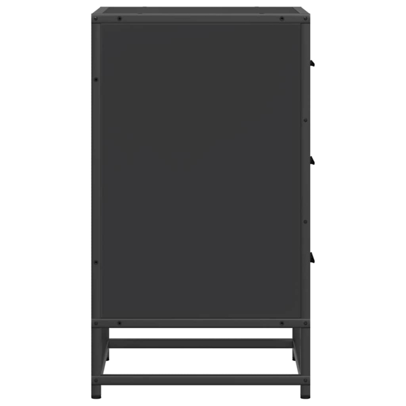 Nachttisch Schwarz 40x34,5x60 cm Holzwerkstoff und Metall