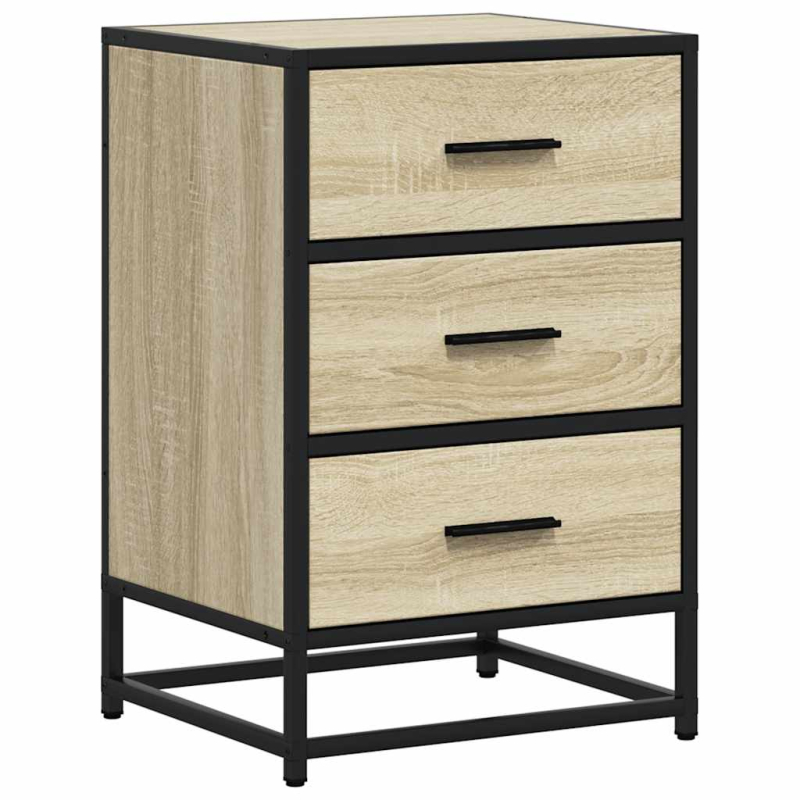 Nachttisch Sonoma-Eiche 40x34,5x60 cm Holzwerkstoff und Metall