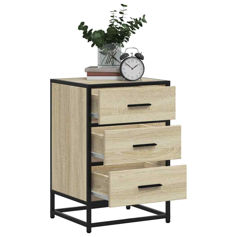 Nachttisch Sonoma-Eiche 40x34,5x60 cm Holzwerkstoff und Metall