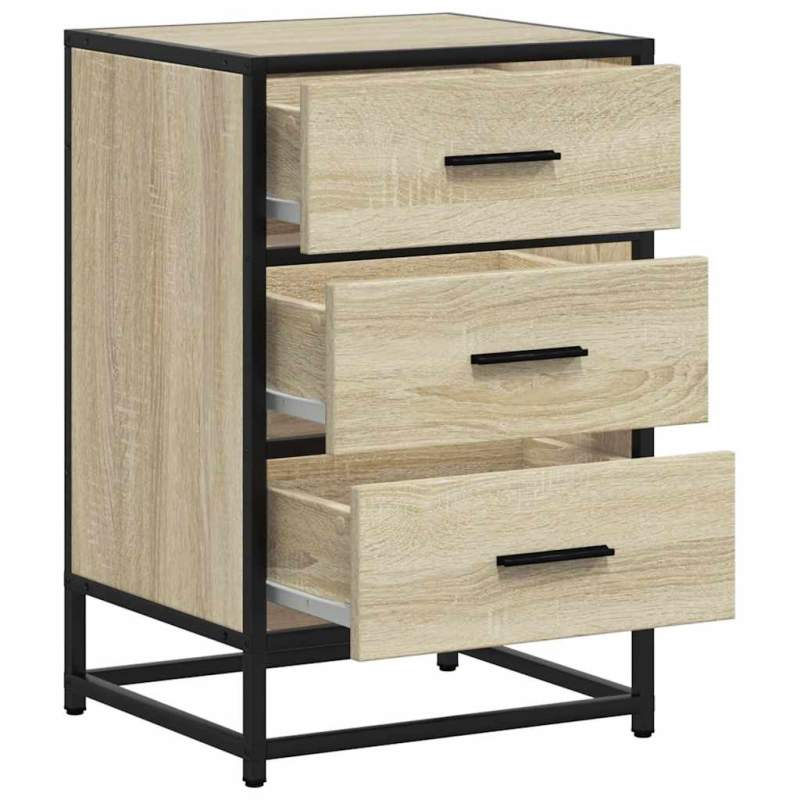 Nachttisch Sonoma-Eiche 40x34,5x60 cm Holzwerkstoff und Metall