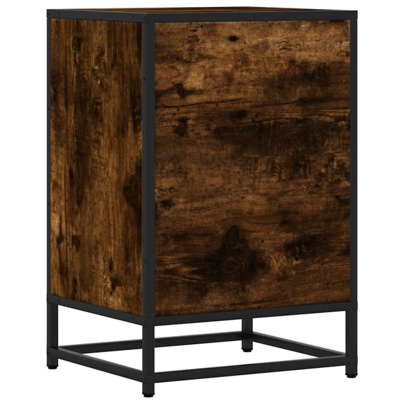 Nachttisch Räuchereiche 40x34,5x60 cm Holzwerkstoff und Metall